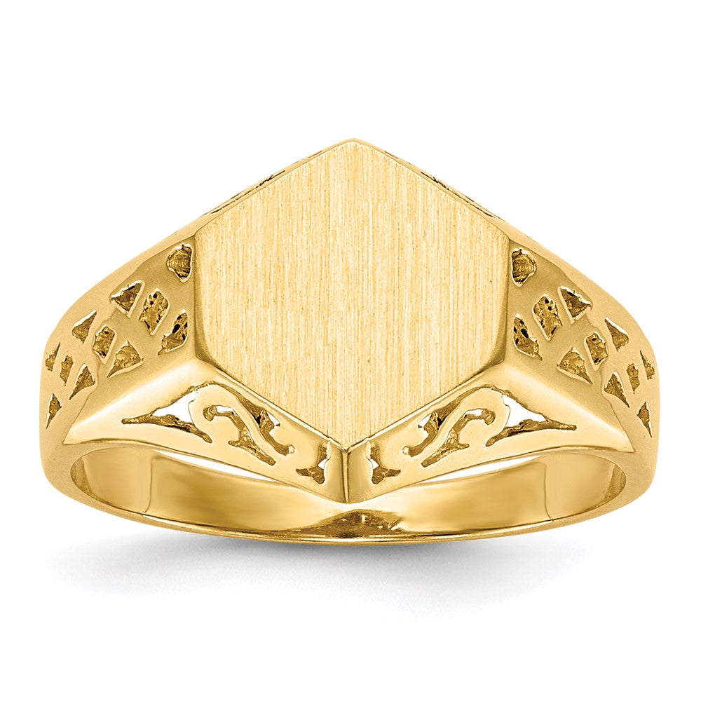 Solid;Polished;14k Yellow gold;Open back;Engravable;Avail. in 10k yellow gold;Avail. in 18k yellow gold;Avail. in 14k white gold;Avail. in platinum;Avail. in 10k white gold;Avail. in 18k white gold