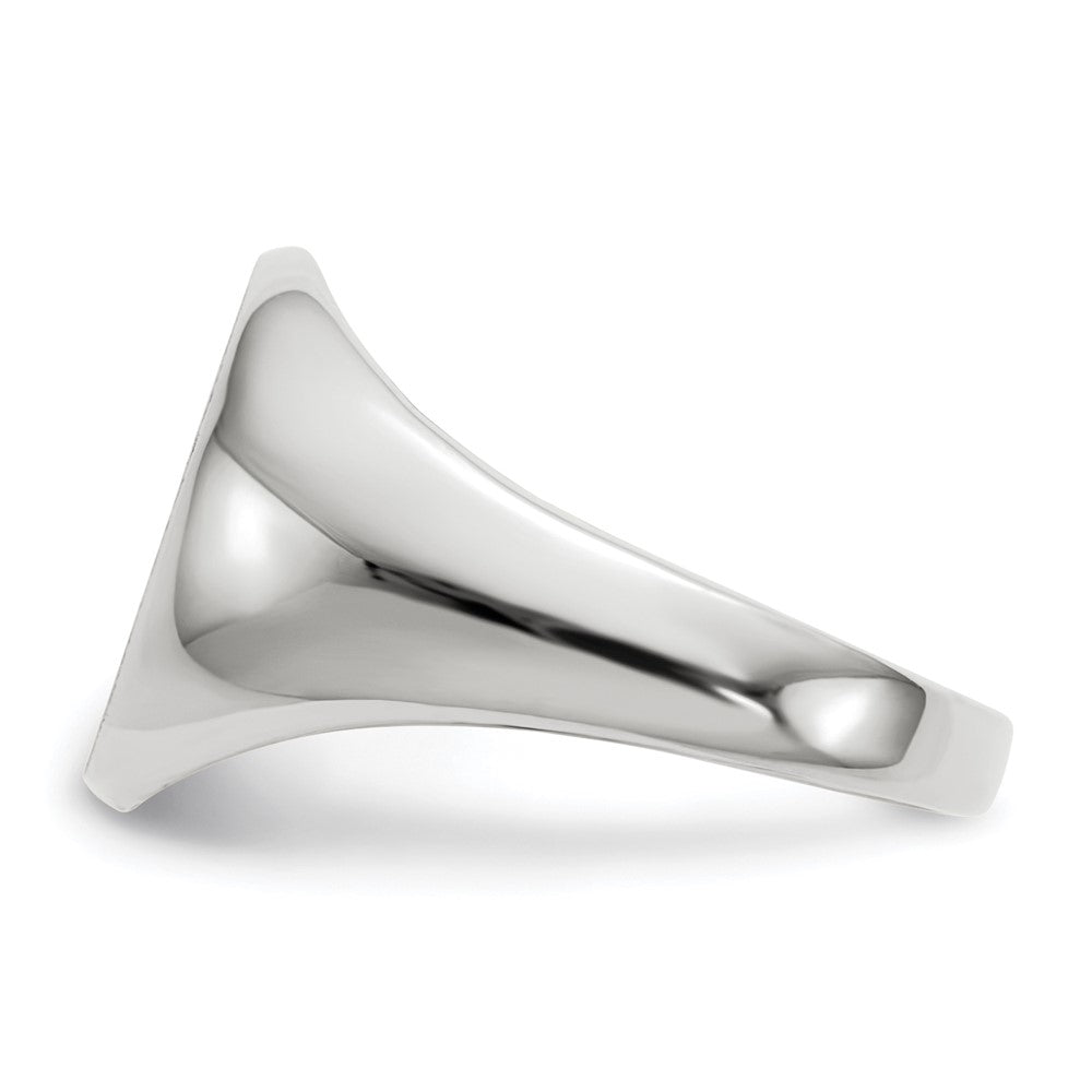 14k White Gold 10.0x11.5mm Closed Back Signet Ring