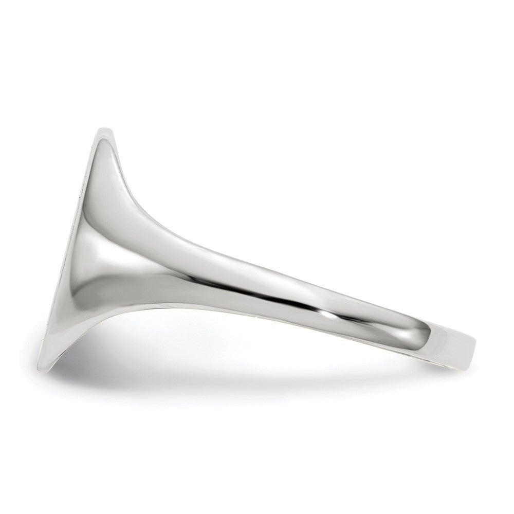 14k White Gold 9.0x10.0mm Open Back Signet Ring