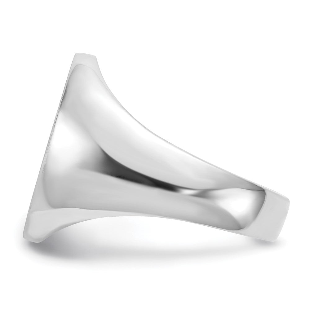 14k White Gold 14.5x18.0mm Open Back Mens Signet Ring