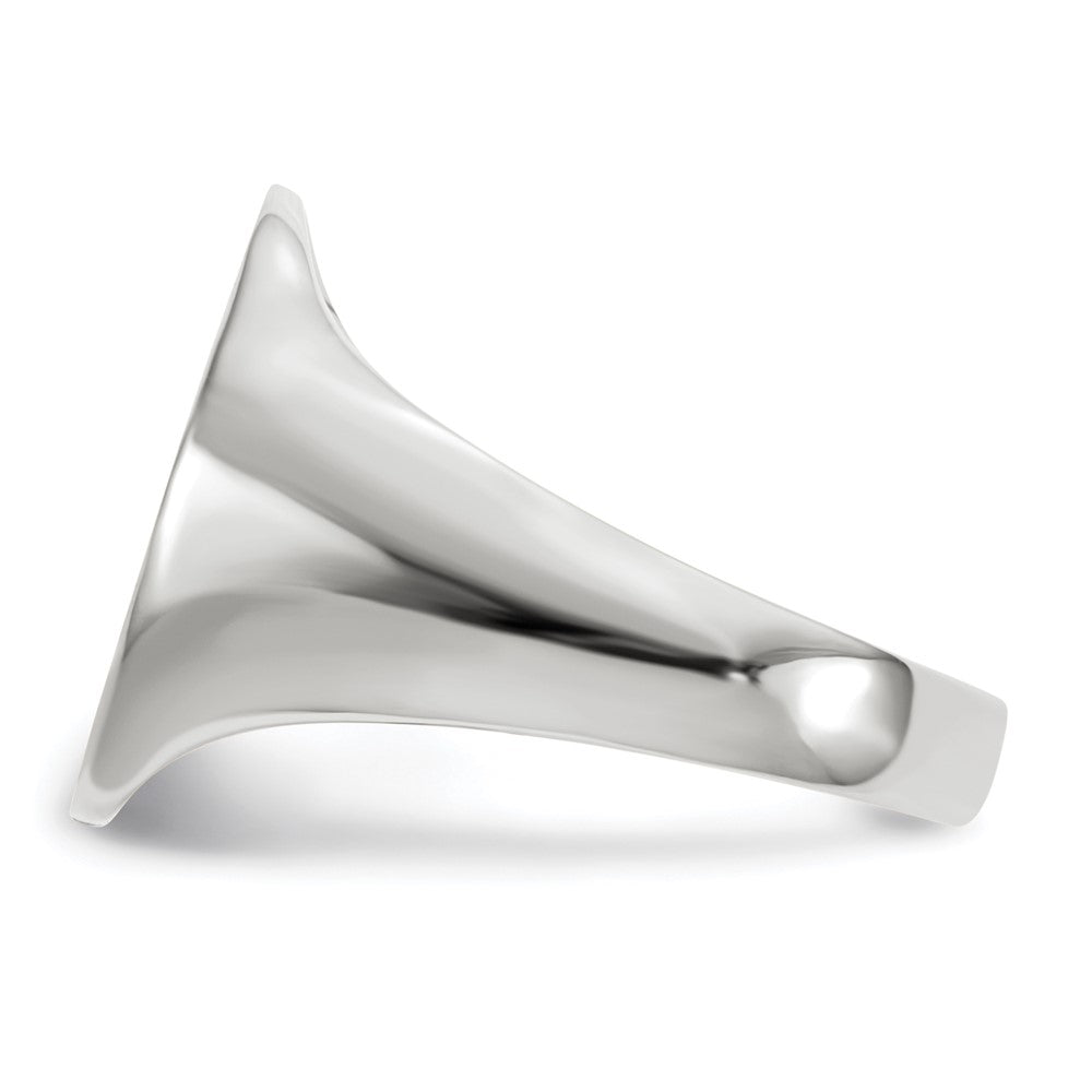 14k White Gold 15.0x18.5mm Closed Back Mens Signet Ring