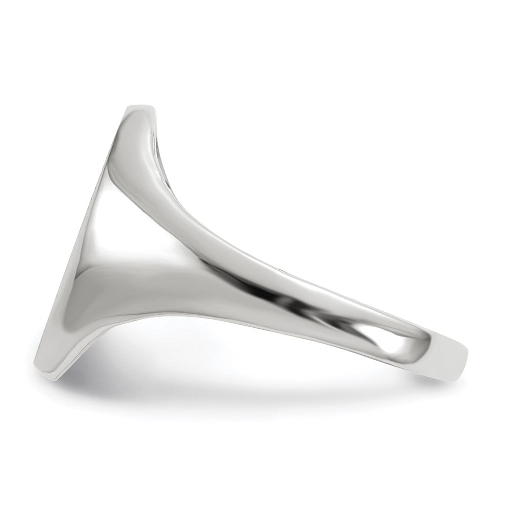 14k White Gold 9.0x14.0mm Closed Back Signet Ring
