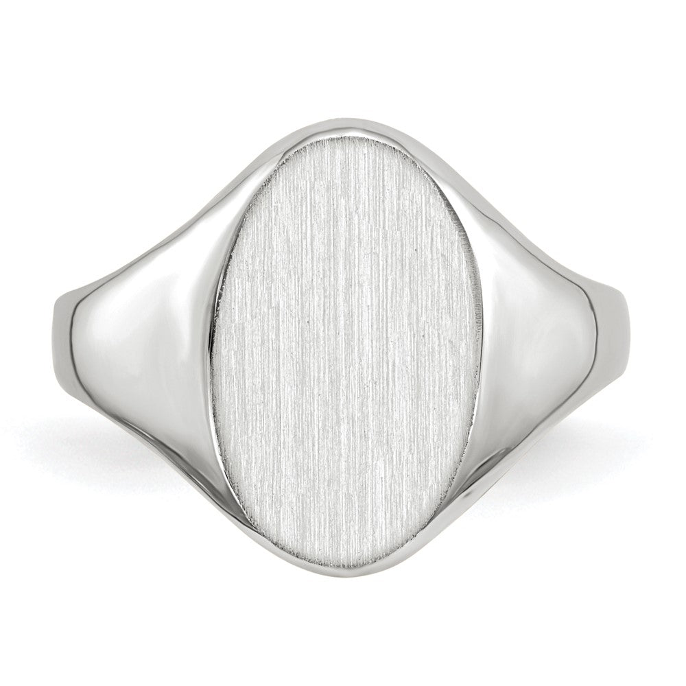 14k White Gold 9.0x14.0mm Closed Back Signet Ring