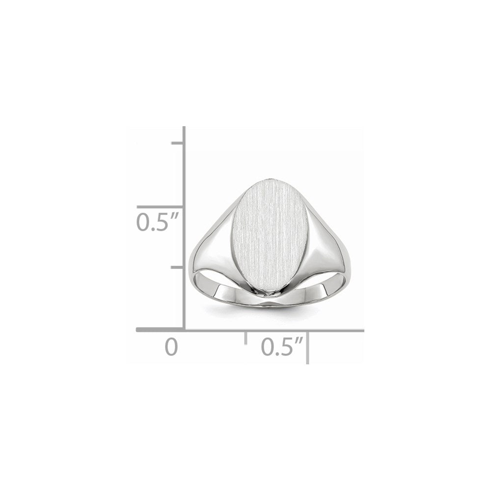 14k White Gold 9.0x14.0mm Closed Back Signet Ring