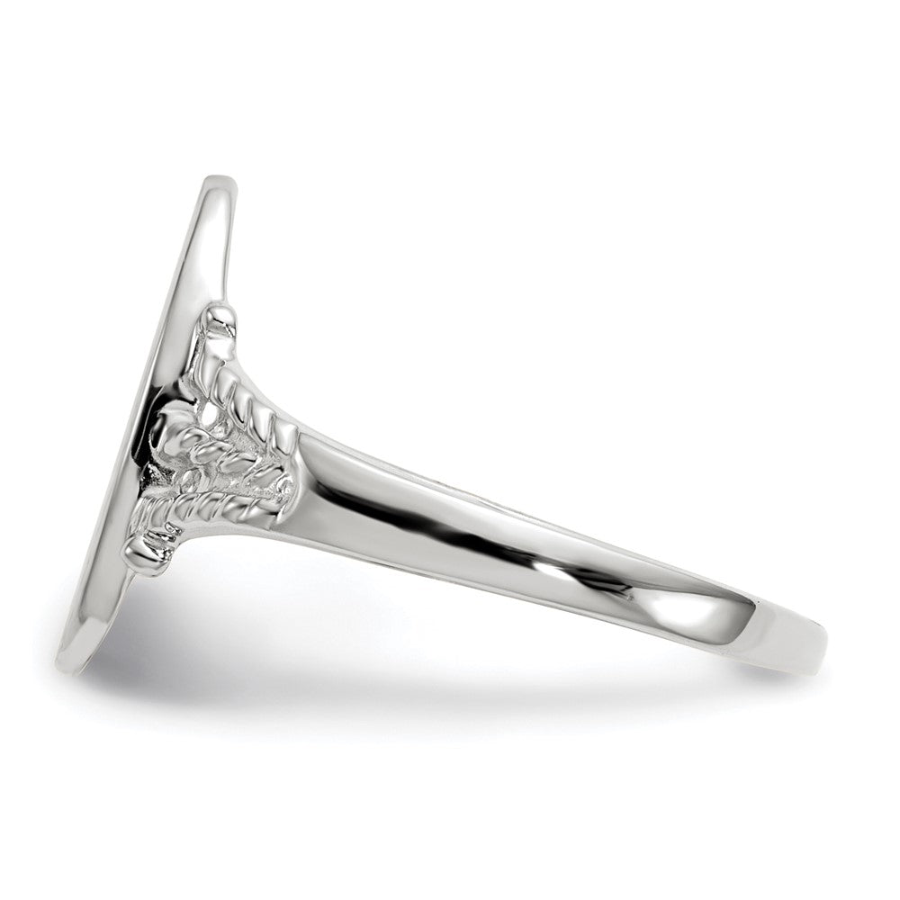 14k White Gold 8.5x13.5mm Closed Back Signet Ring