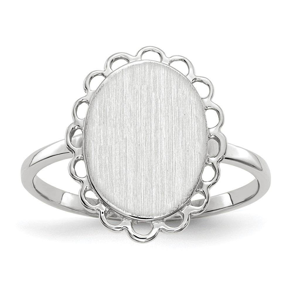 Polished;14K White gold;Open back;Engravable;Avail. in 10k yellow gold;Avail. in 18k yellow gold;Avail. in platinum;Avail. in 10k white gold;Avail. in 18k white gold