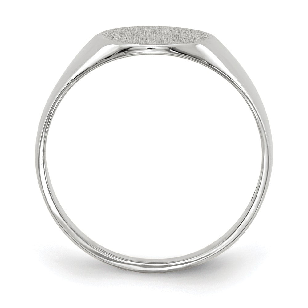 10k White Gold 9.0x9.5mm Closed Back Signet Ring