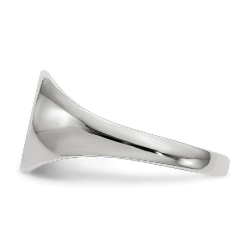 10k White Gold 9.0x9.5mm Closed Back Signet Ring