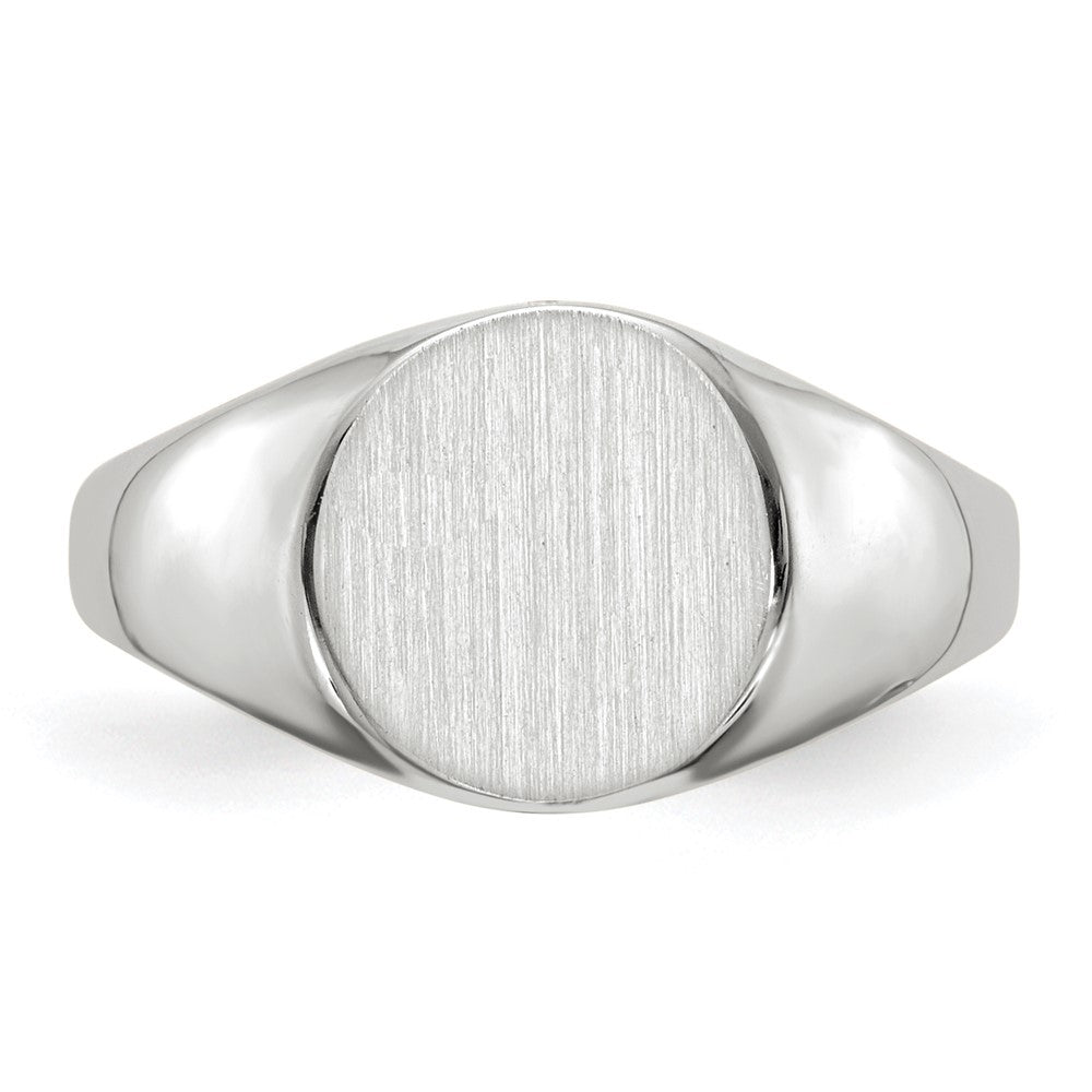 10k White Gold 9.0x9.5mm Closed Back Signet Ring