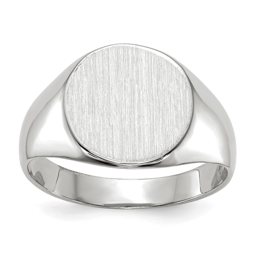 Polished;14K White gold;Engravable;Avail. in 10k yellow gold;Avail. in 18k yellow gold;Avail. in platinum;Avail. in 10k white gold;Avail. in 18k white gold;Solid Back