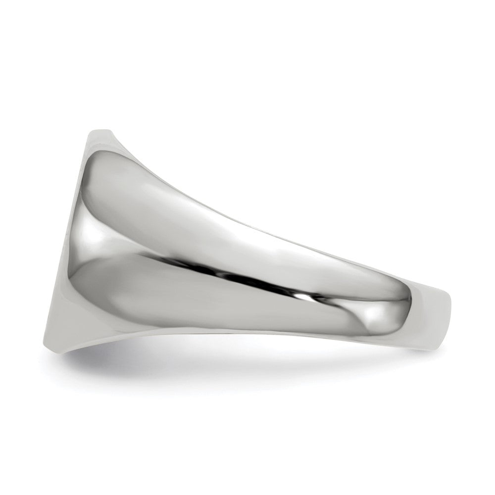 14k White Gold 13.5x12.5mm Closed Back Mens Signet Ring