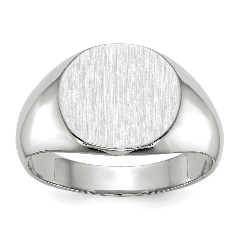 Polished;14K White gold;Engravable;Avail. in 10k yellow gold;Avail. in 18k yellow gold;Avail. in platinum;Avail. in 10k white gold;Avail. in 18k white gold;Solid Back