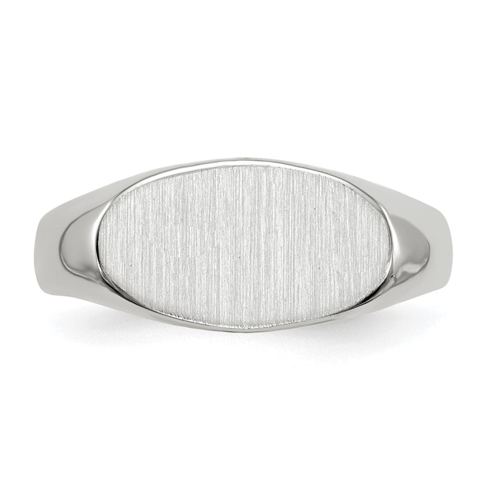 14k White Gold 13.5x7.5mm Closed Back Signet Ring