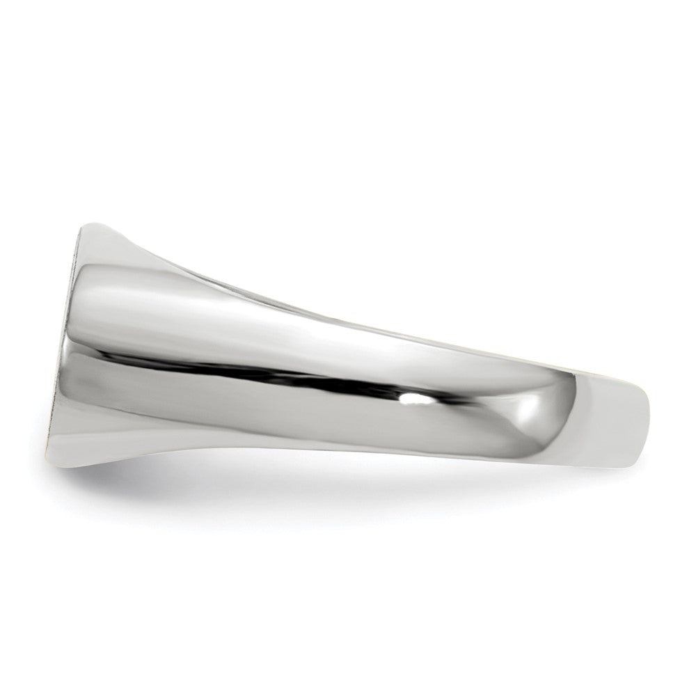 14k White Gold 13.5x7.5mm Open Back Signet Ring