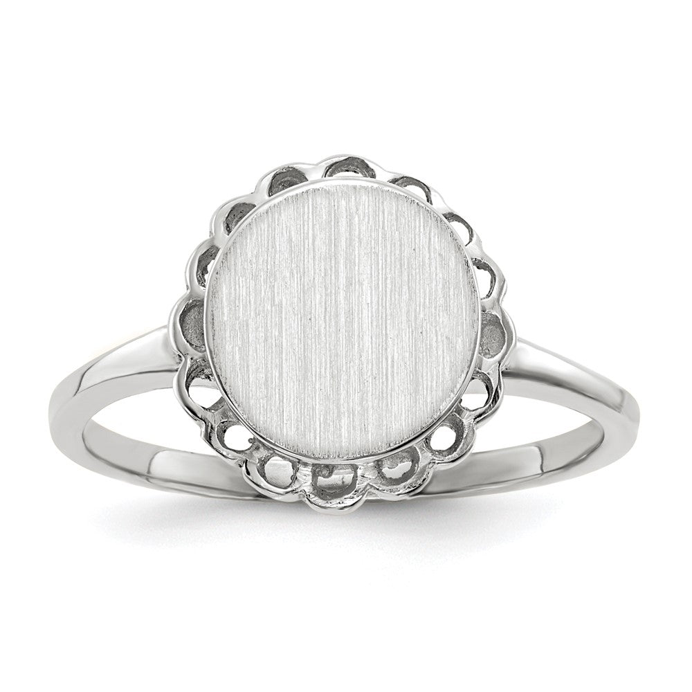 Polished;14K White gold;Open back;Engravable;Avail. in 10k yellow gold;Avail. in 18k yellow gold;Avail. in platinum;Avail. in 10k white gold;Avail. in 18k white gold