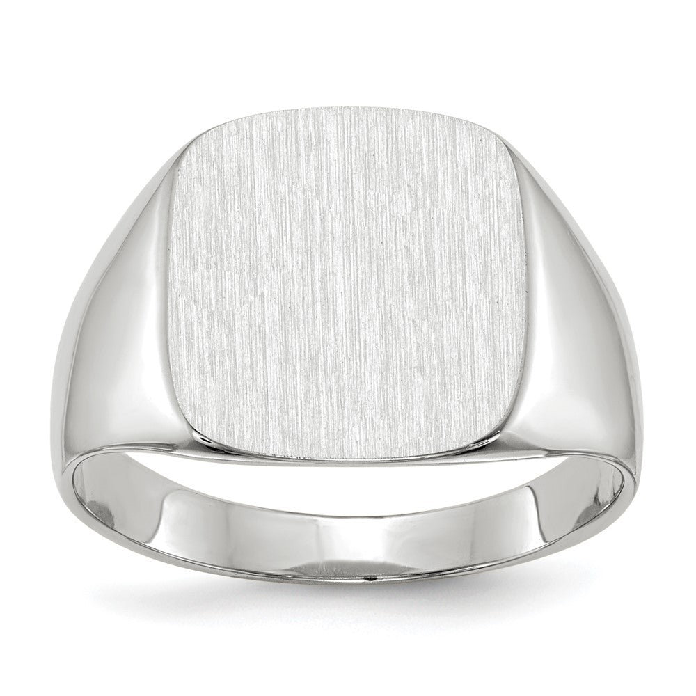 Polished;14K White gold;Engravable;Avail. in 10k yellow gold;Avail. in 18k yellow gold;Avail. in platinum;Avail. in 10k white gold;Avail. in 18k white gold;Solid Back