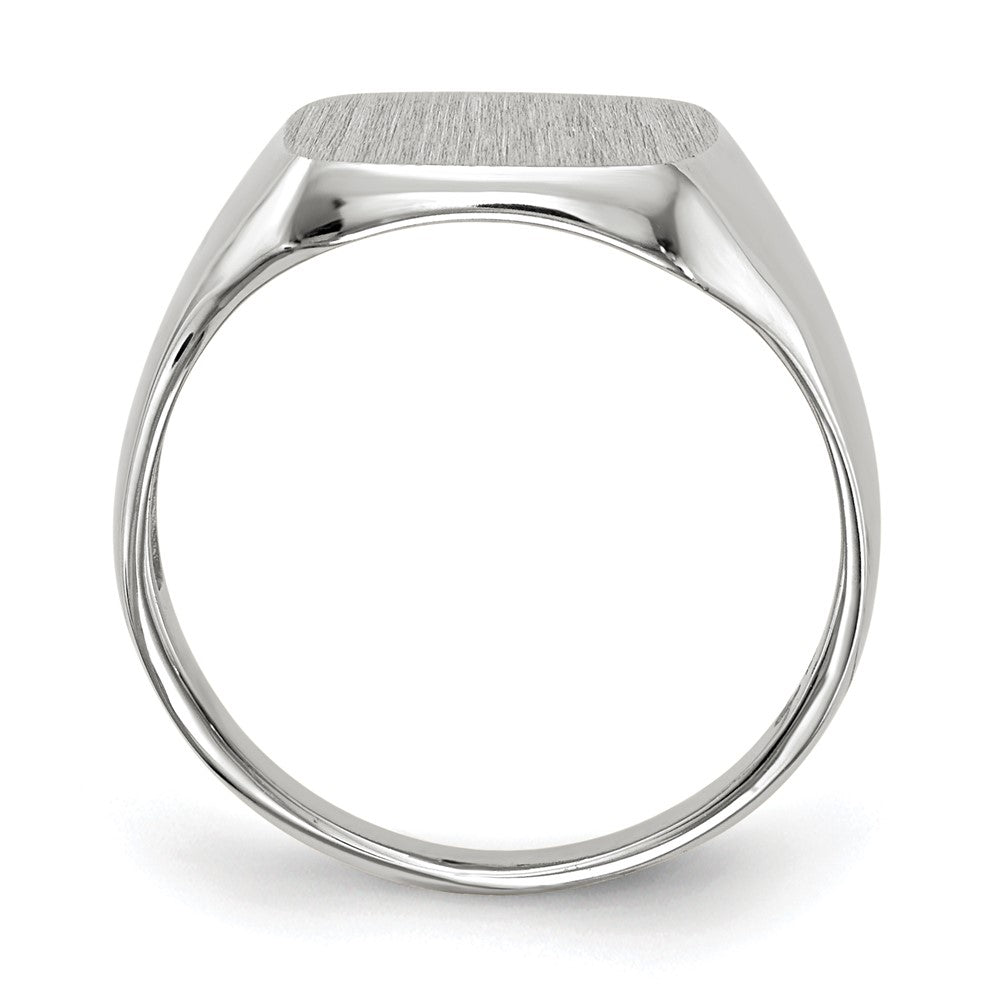 14k White Gold 10.5x11.0mm Open Back Signet Ring