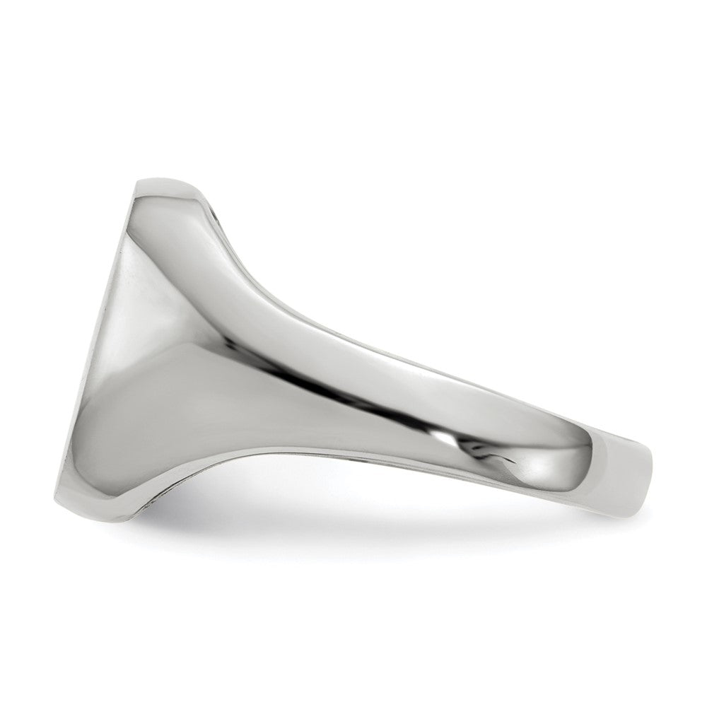 14k White Gold 10.5x11.0mm Open Back Signet Ring