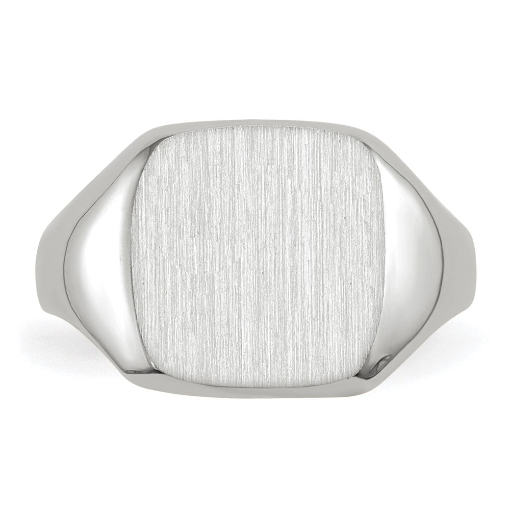 14k White Gold 10.5x11.0mm Open Back Signet Ring