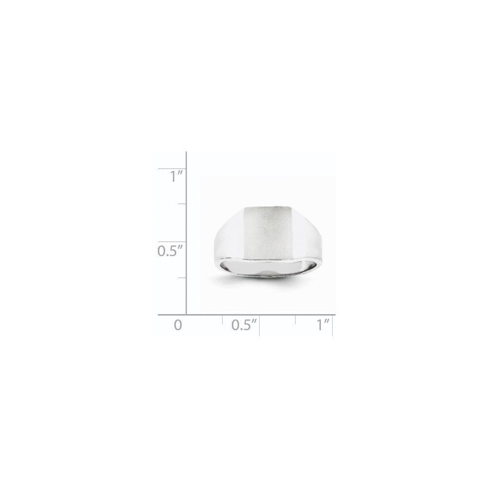 14k White Gold 10.5x11.0mm Open Back Signet Ring