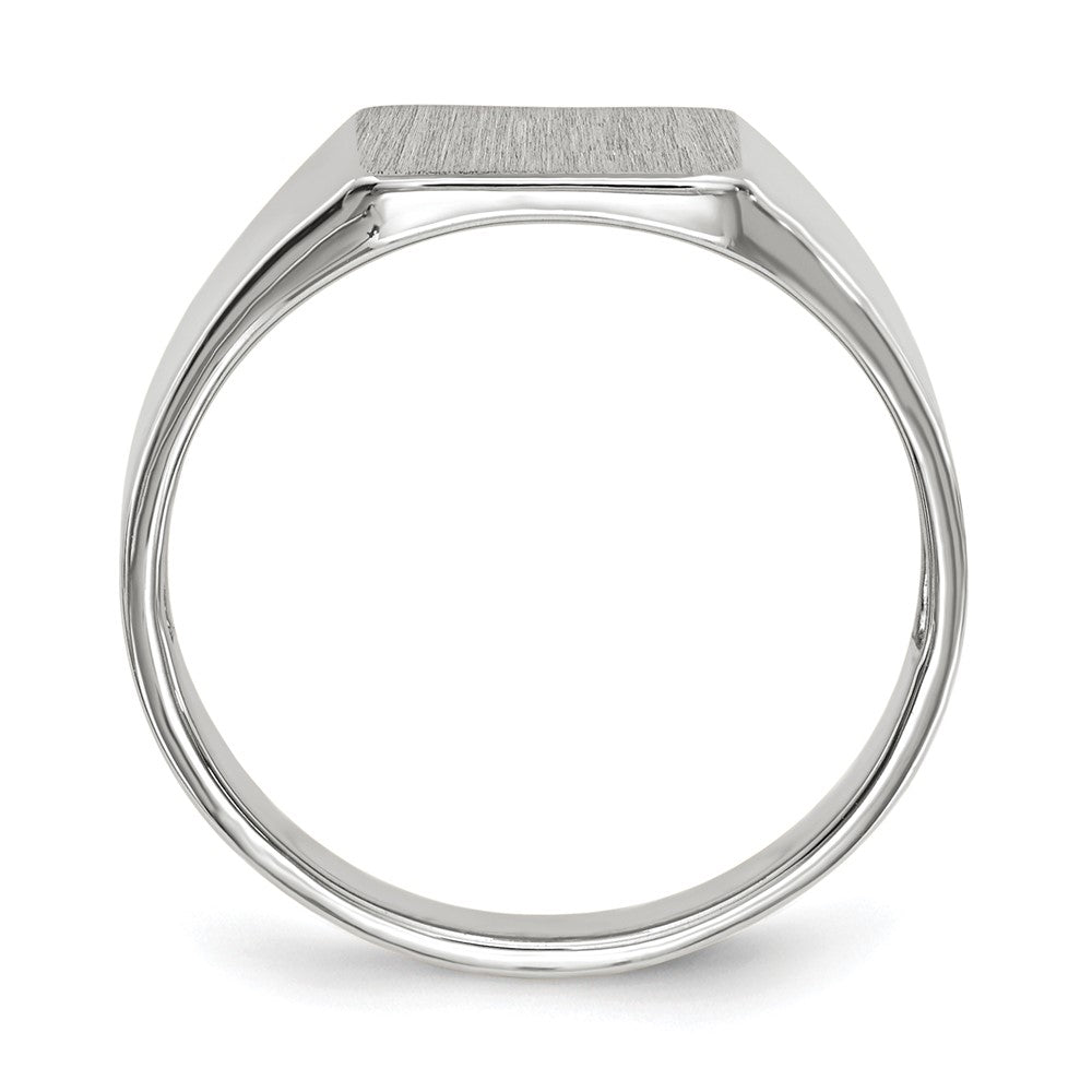 14k White Gold 8.5x9.5mm Closed Back Signet Ring