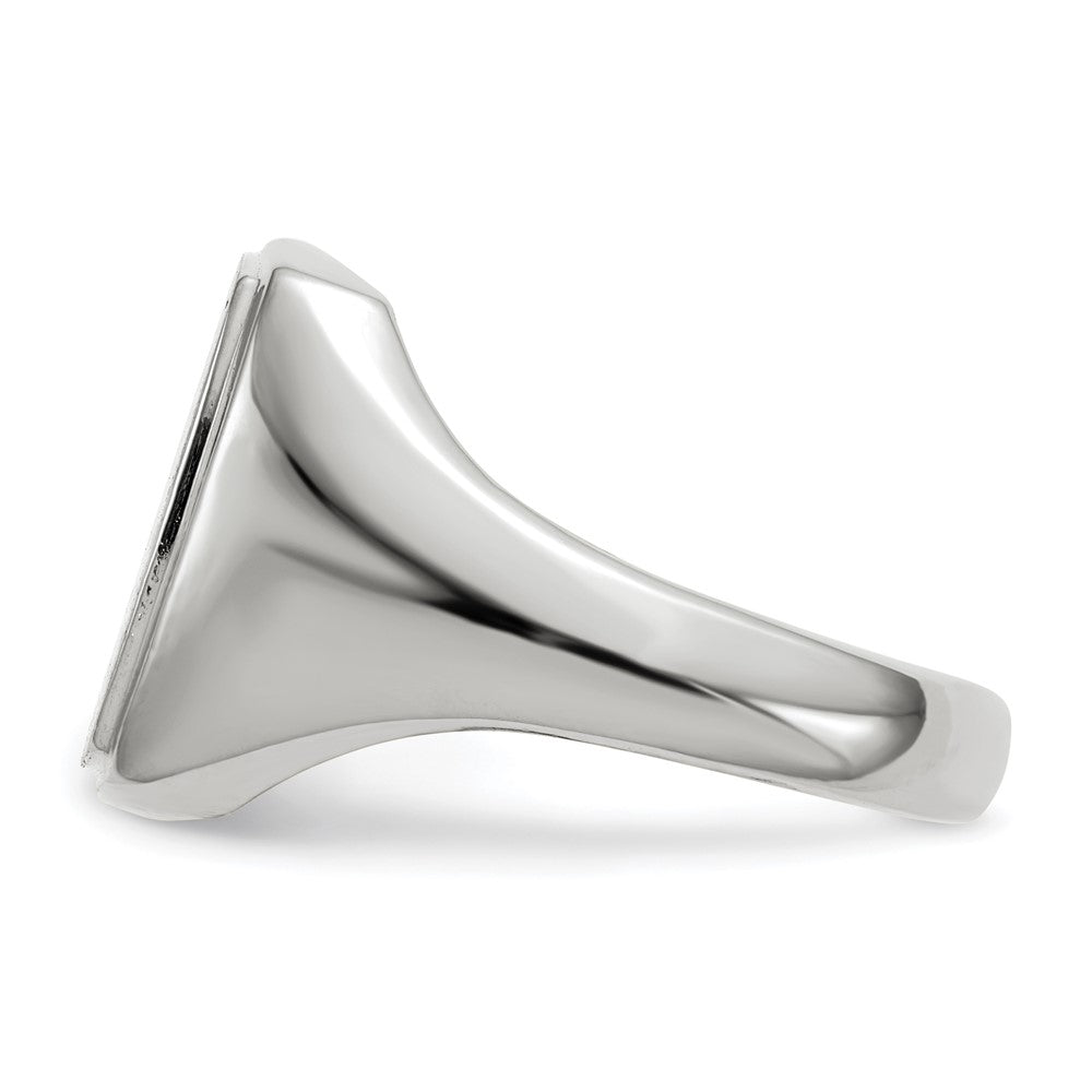 14k White Gold 13.0x15.0mm Closed Back Mens Signet Ring