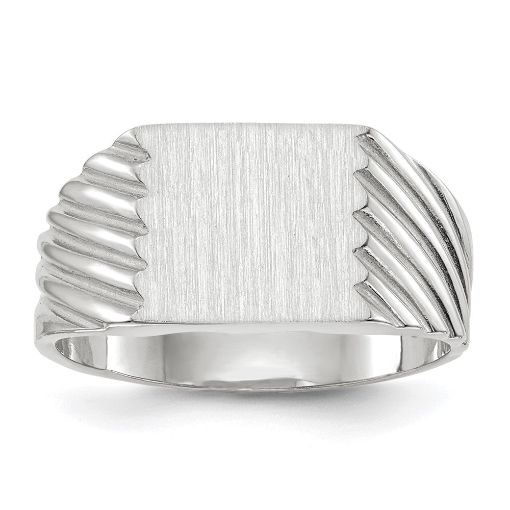 Polished;14K White gold;Engravable;Avail. in 10k yellow gold;Avail. in 18k yellow gold;Avail. in 14k yellow gold;Avail. in platinum;Avail. in 10k white gold;Avail. in 18k white gold;Solid Back