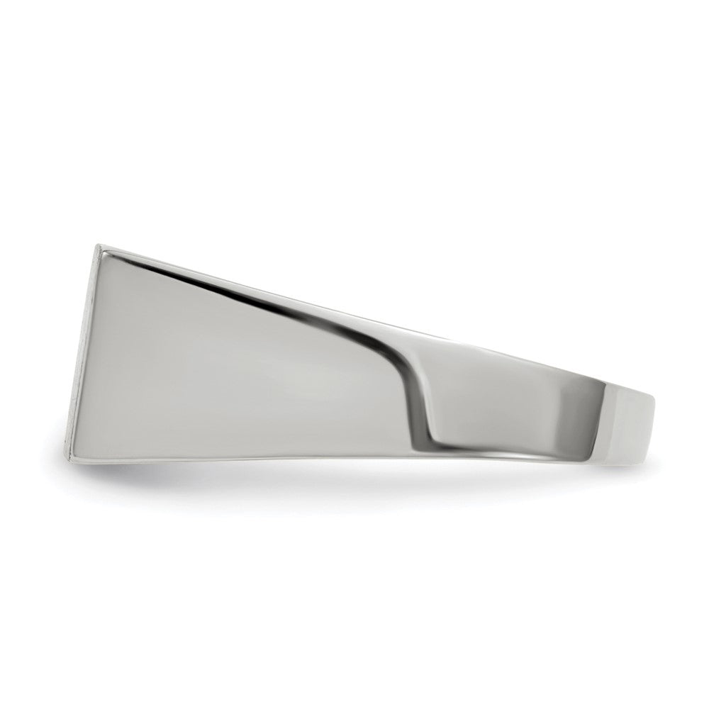 14k White Gold 16.5x8.0mm Closed Back Signet Ring