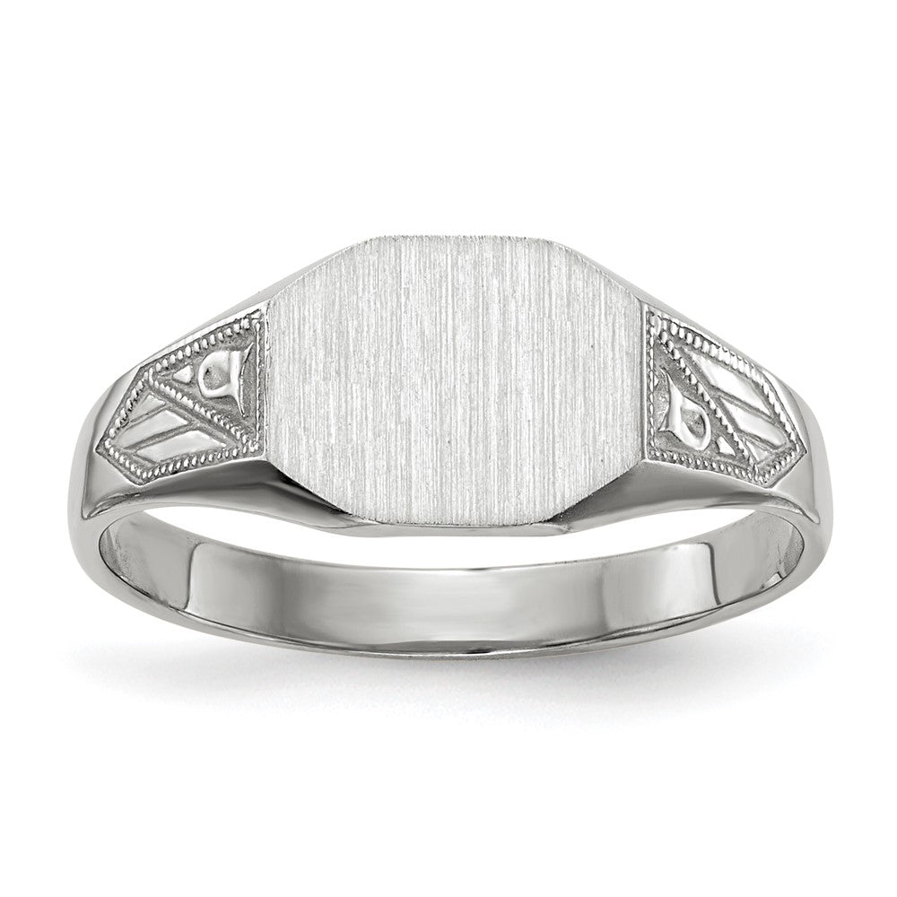 Polished;14K White gold;Engravable;Avail. in 10k yellow gold;Avail. in 18k yellow gold;Avail. in platinum;Avail. in 10k white gold;Avail. in 18k white gold;Solid Back