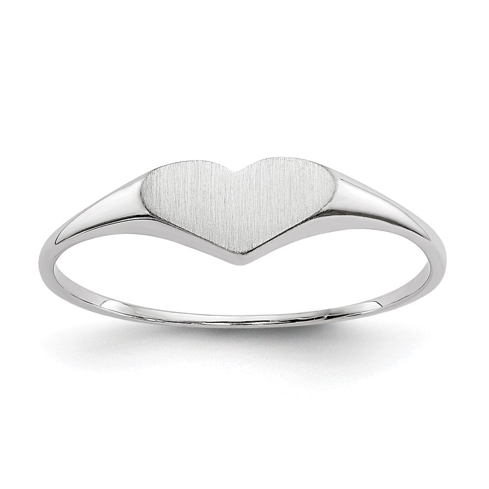 Casted;14K White gold;Engravable;Polished & satin