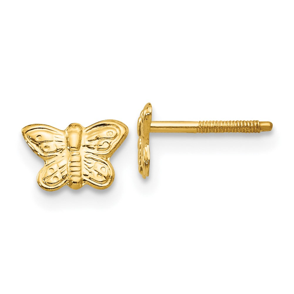 14k Yellow gold;Open back;Post