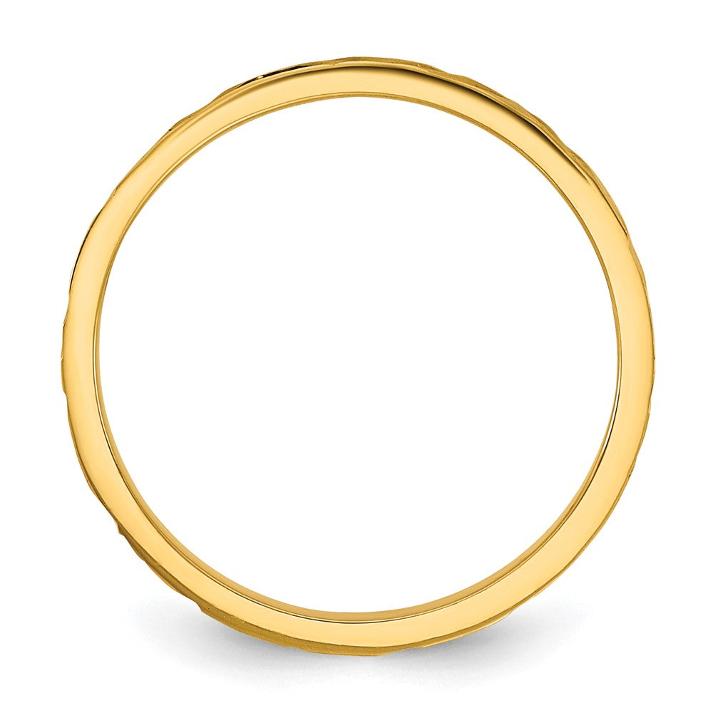 14K Madi K Diamond-cut Zig-Zag Design 2mm Flat Band Size 3 Baby / Children's Ring