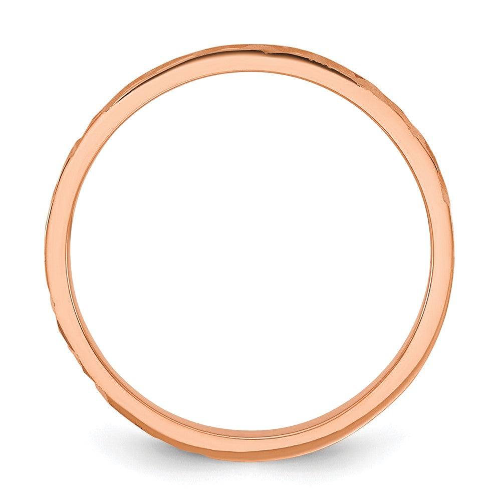 14K Rose Gold Madi K Diamond-cut Design 2mm Flat Band Size 3 Baby / Children's Ring