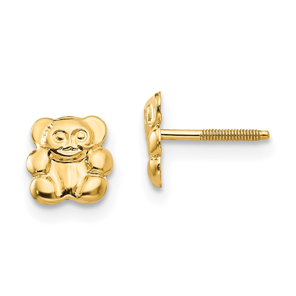 Polished;14k Yellow gold;Open back;Post