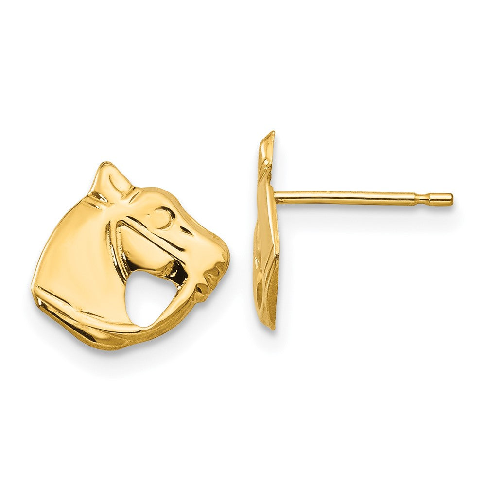 Polished;14k Yellow gold;Post