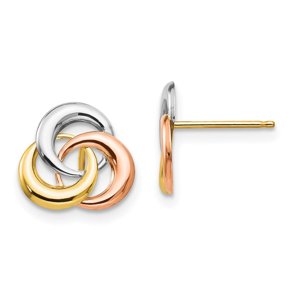 Polished;14K Tri-color;Post
