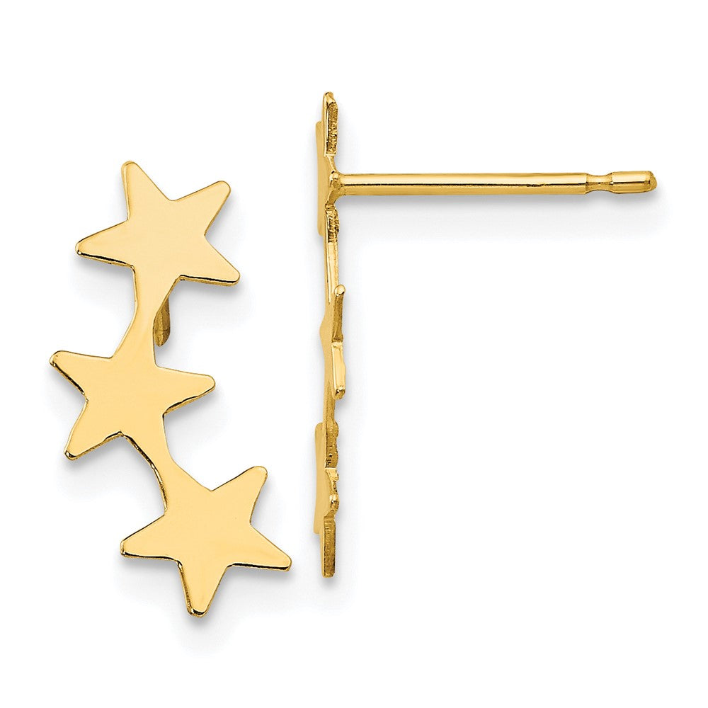 Polished;14k Yellow gold;Post