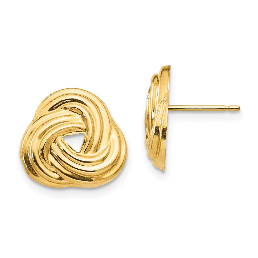 Polished;14k Yellow gold;Post
