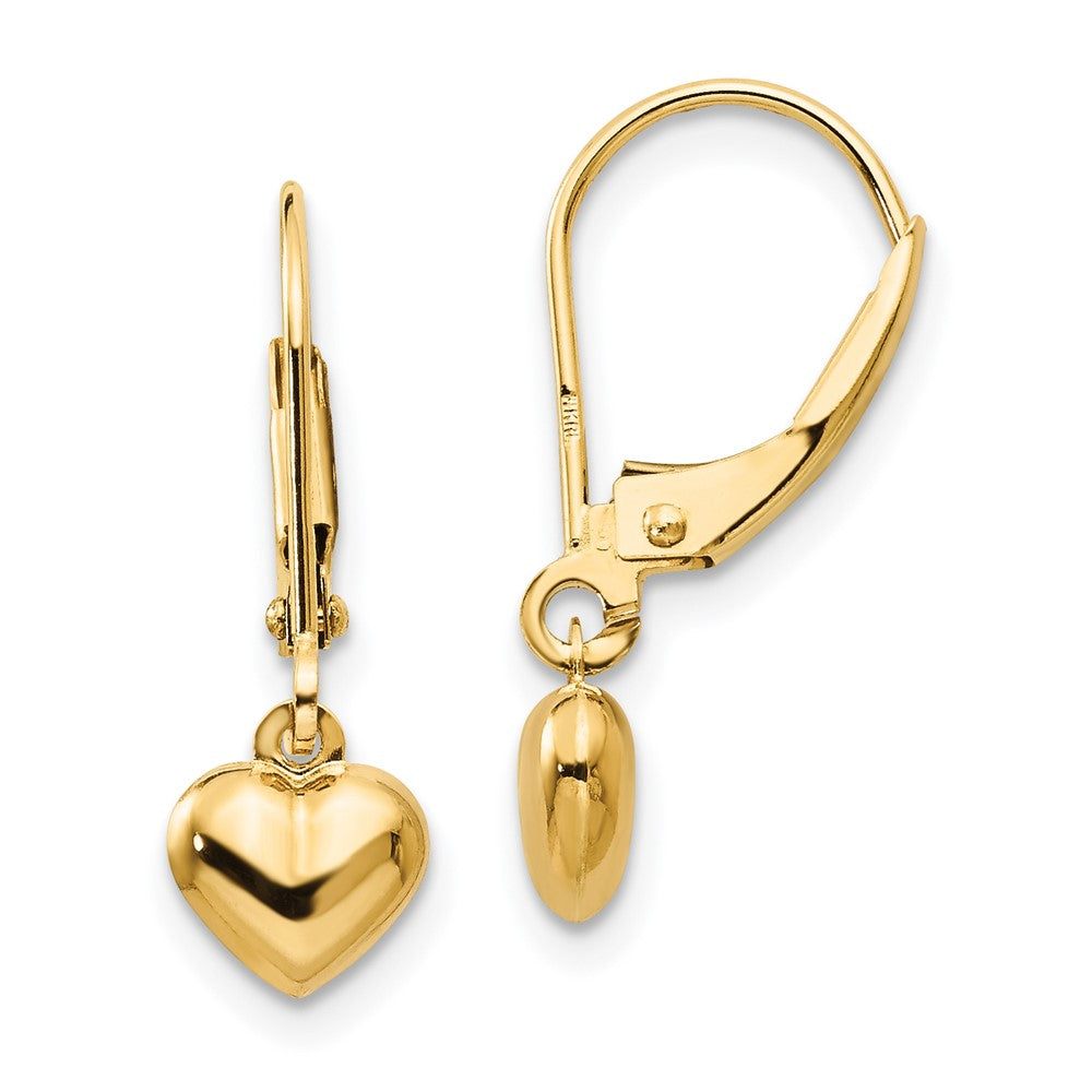 Polished;14k Yellow gold;Hollow;Leverback