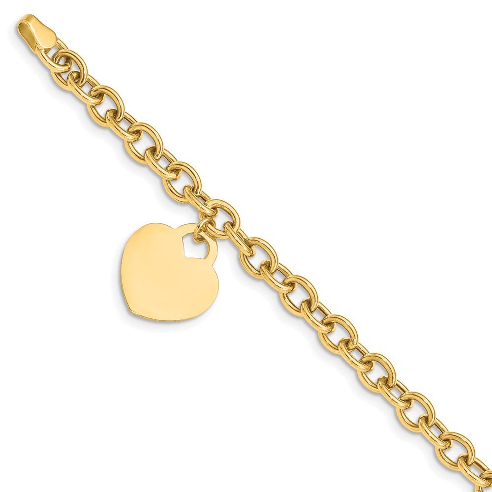 Solid;Polished;14k Yellow gold;Engravable;Lobster