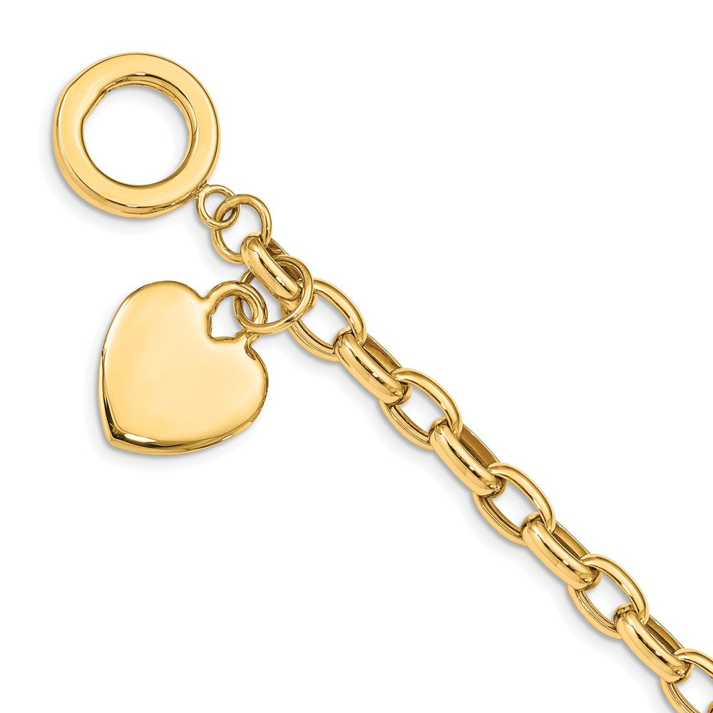 Polished;14k Yellow gold;Engravable;Toggle