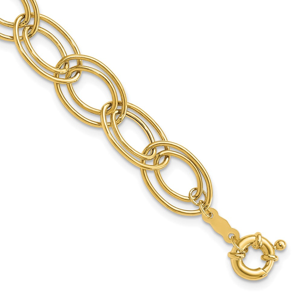 Polished;14k Yellow gold;Hollow;Spring Ring