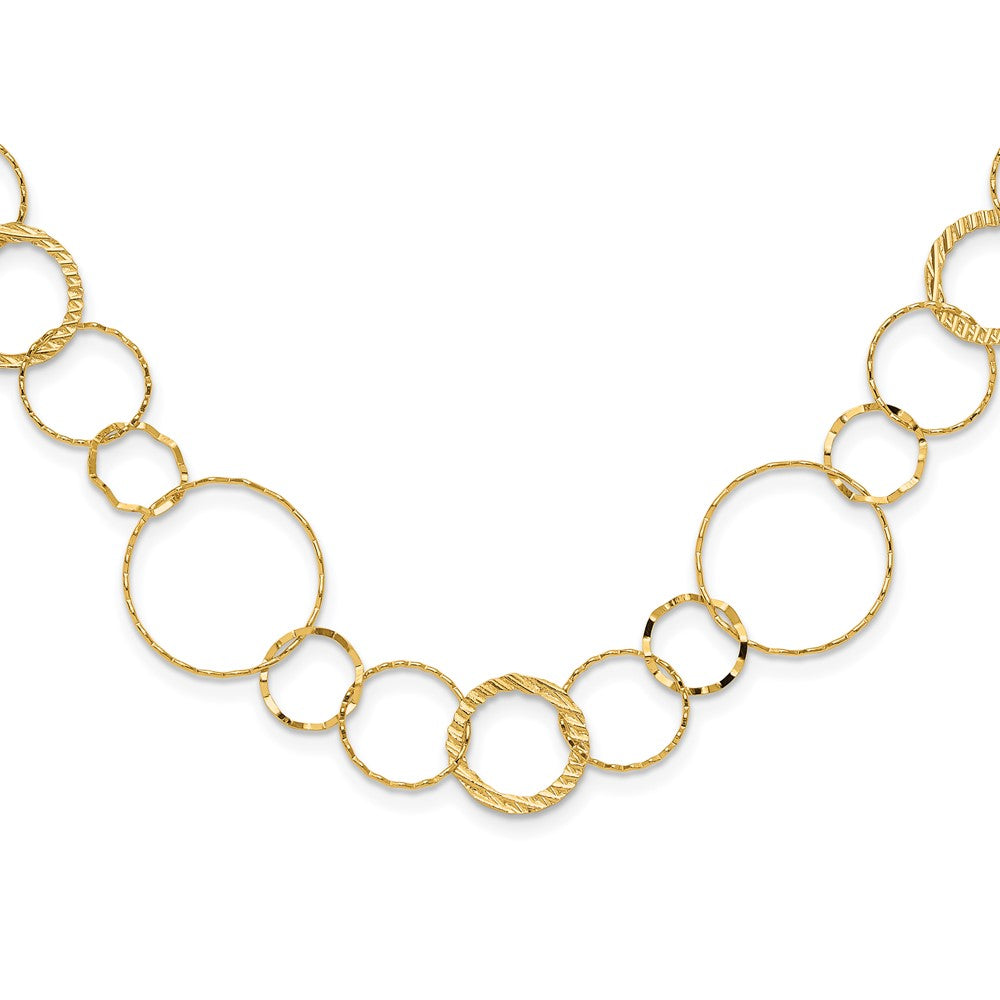 Polished;14k Yellow gold;Fancy springlock;Textured
