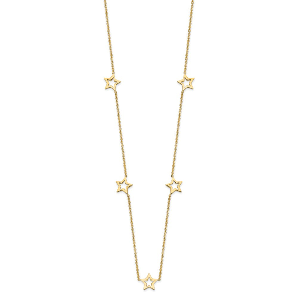 14K Open Stars 18 inch Necklace Plus 2 inch Extension
