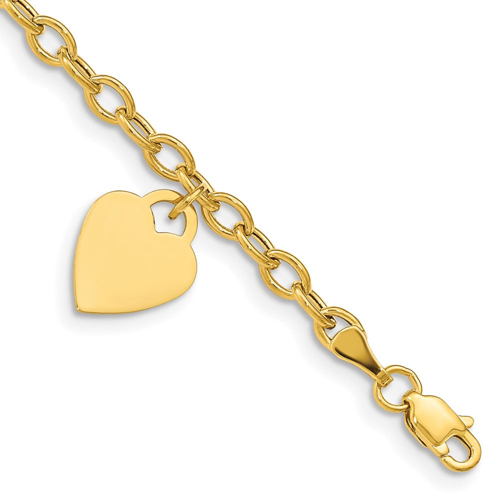 Polished;14k Yellow gold;Engravable;Fancy lobster