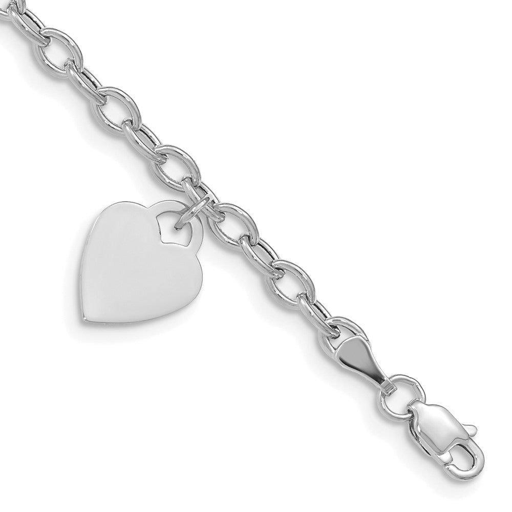 Polished;14K White gold;Engravable;Lobster