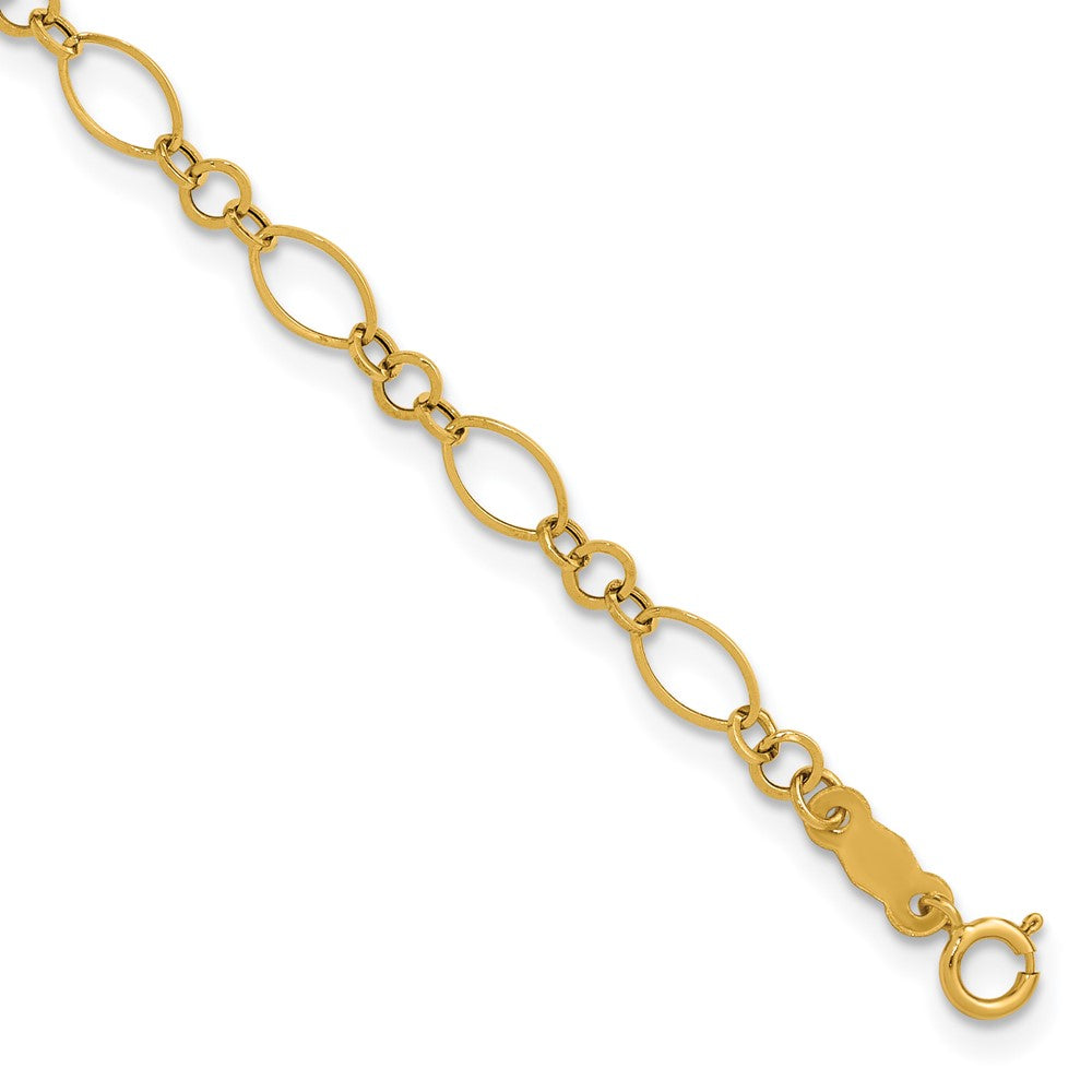 Polished;14k Yellow gold;Hollow;Spring Ring;Lightweight