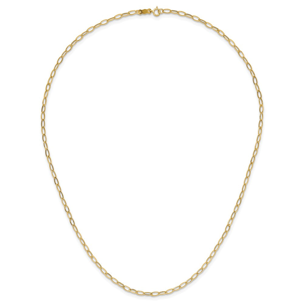 14k Polished 2.5mm Fancy Oval Link 18 inch Necklace