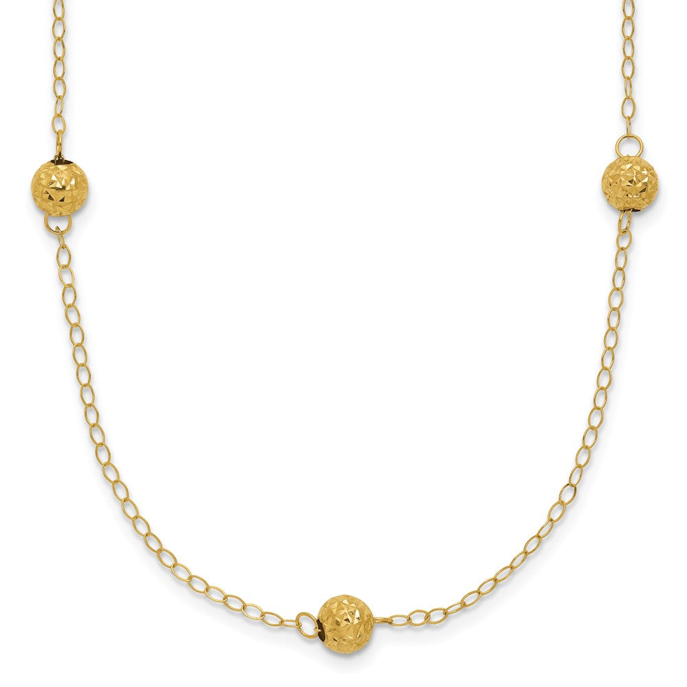 Polished;14k Yellow gold;Spring Ring;Textured;18in chain