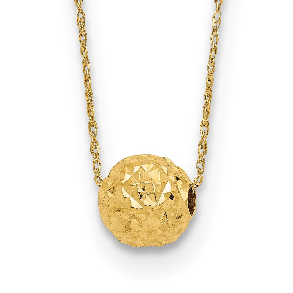 Polished;14k Yellow gold;Spring Ring;Textured;Moveable;18in chain